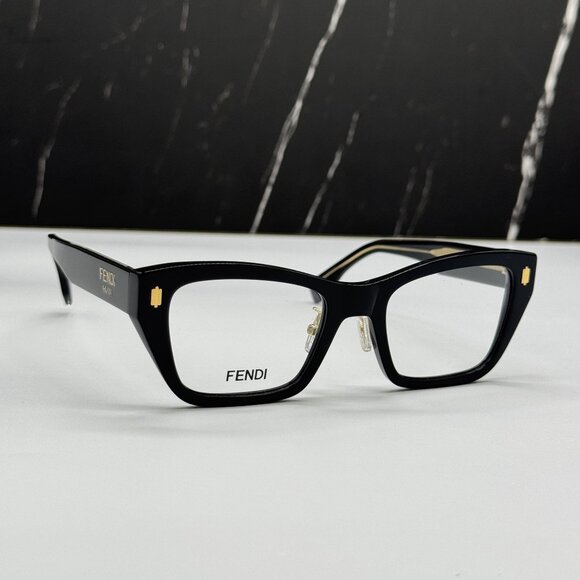 NEW FENDI BLACK WOMEN EYEGLASSES FENDI FE50118F OO1